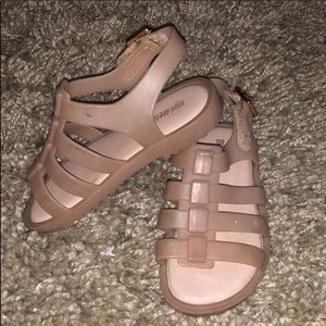 Mini Melissa size 7 nude sandals.